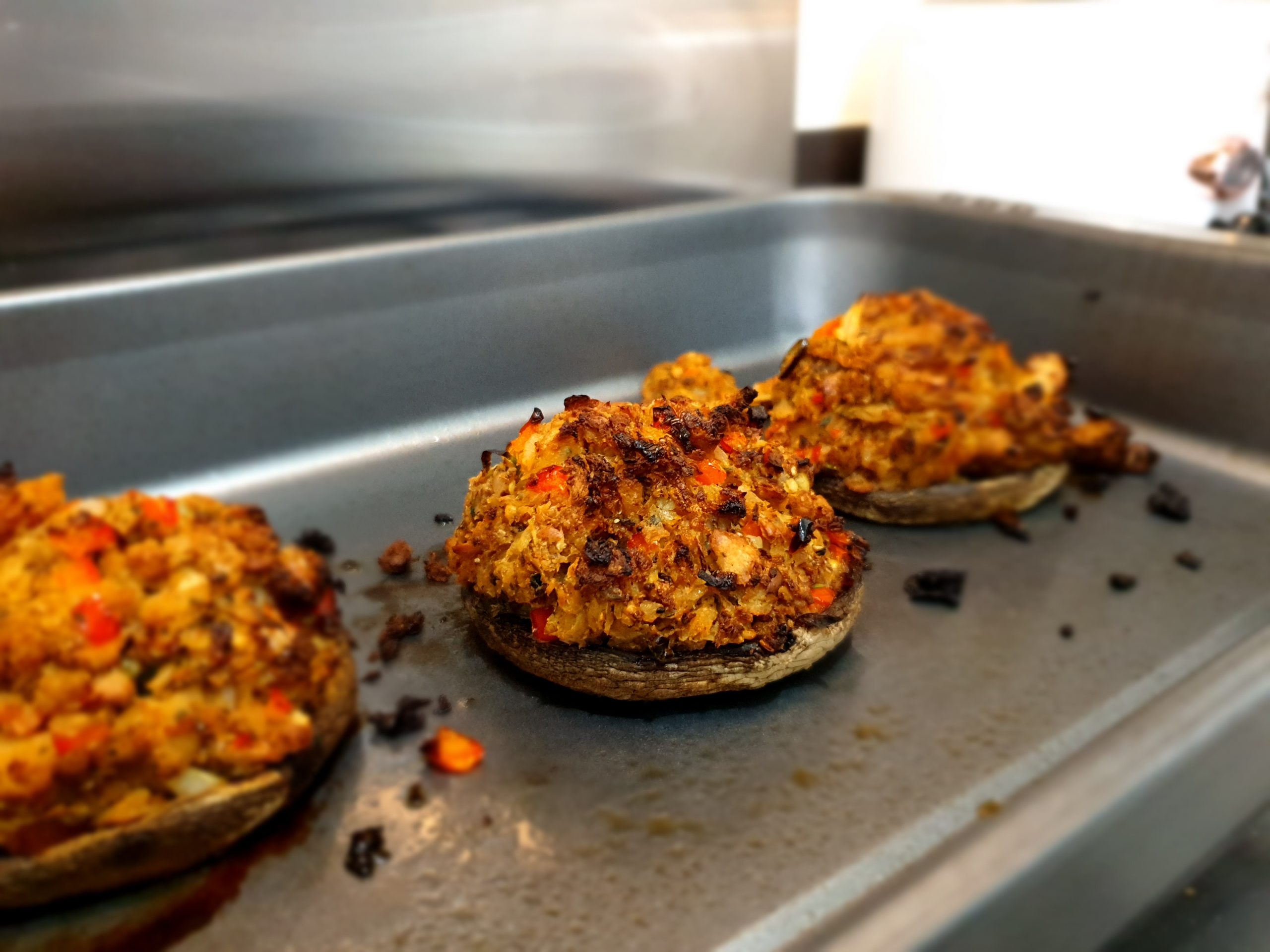 VEGETARIAN SAUSAGE STUFFED MUSHROOMS