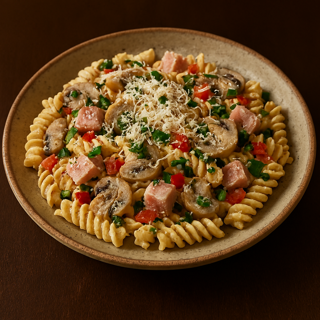 Mascarpone, Ham & Mushroom Pasta