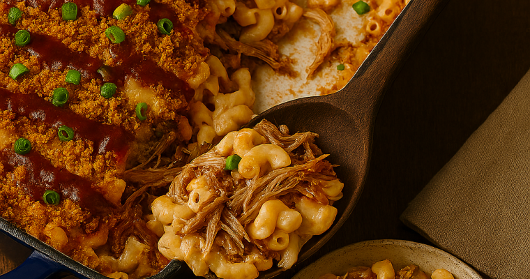 Ultimate Loaded Pulled Pork Mac ’n’ Cheese Bake
